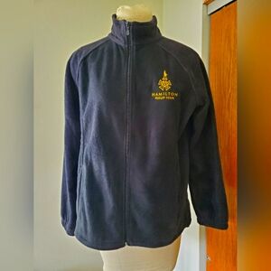 Hamilton Broadway show full zip sweatshirt black iatse bug women's XL